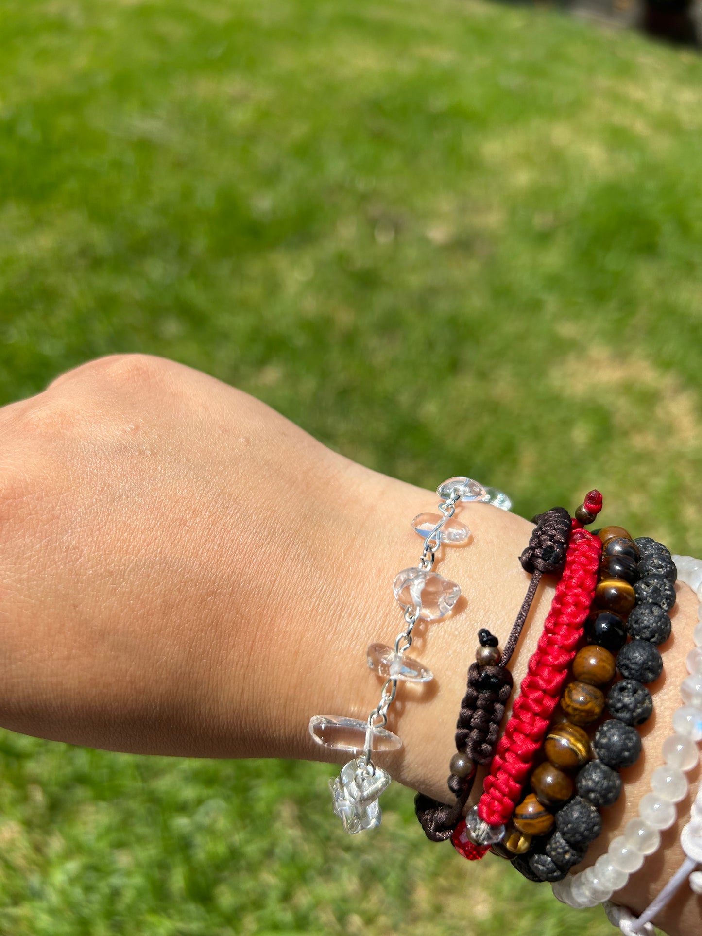 Clear Quartz Charm Bracelet
