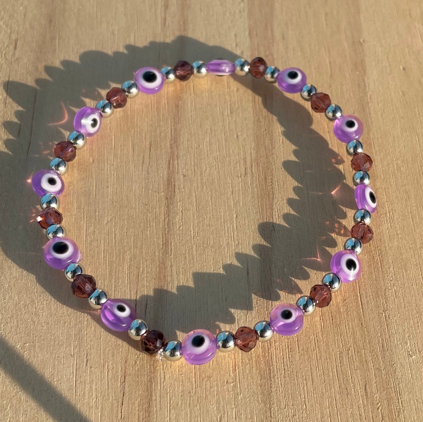 Purple Evil Eye Braclete