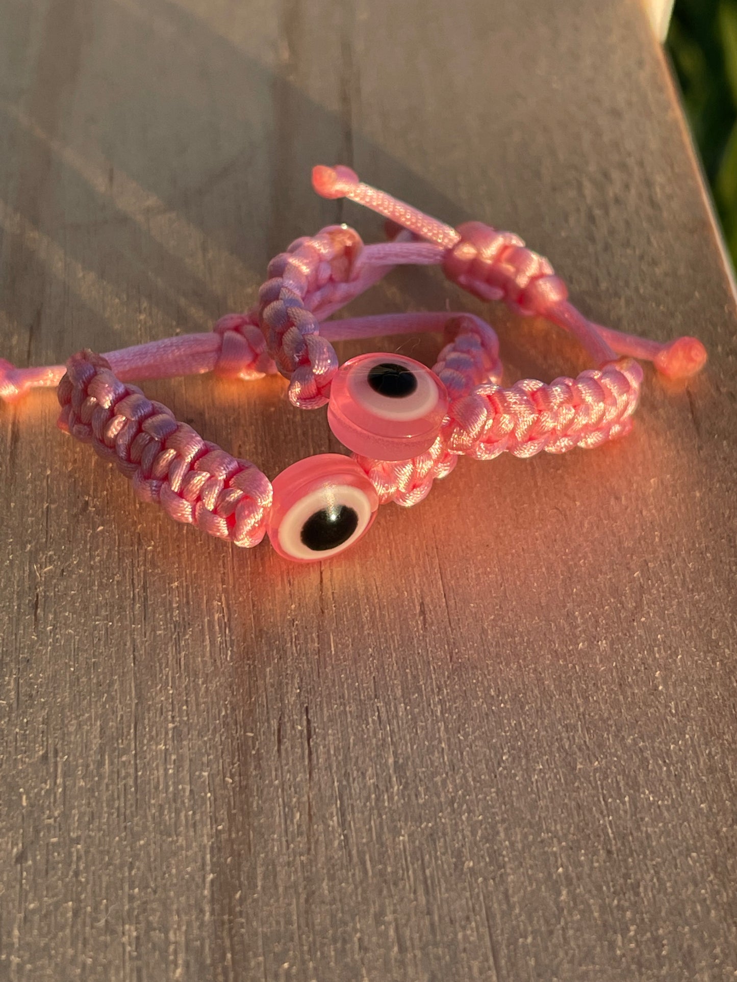 Pink Evil Eye Rope Ring