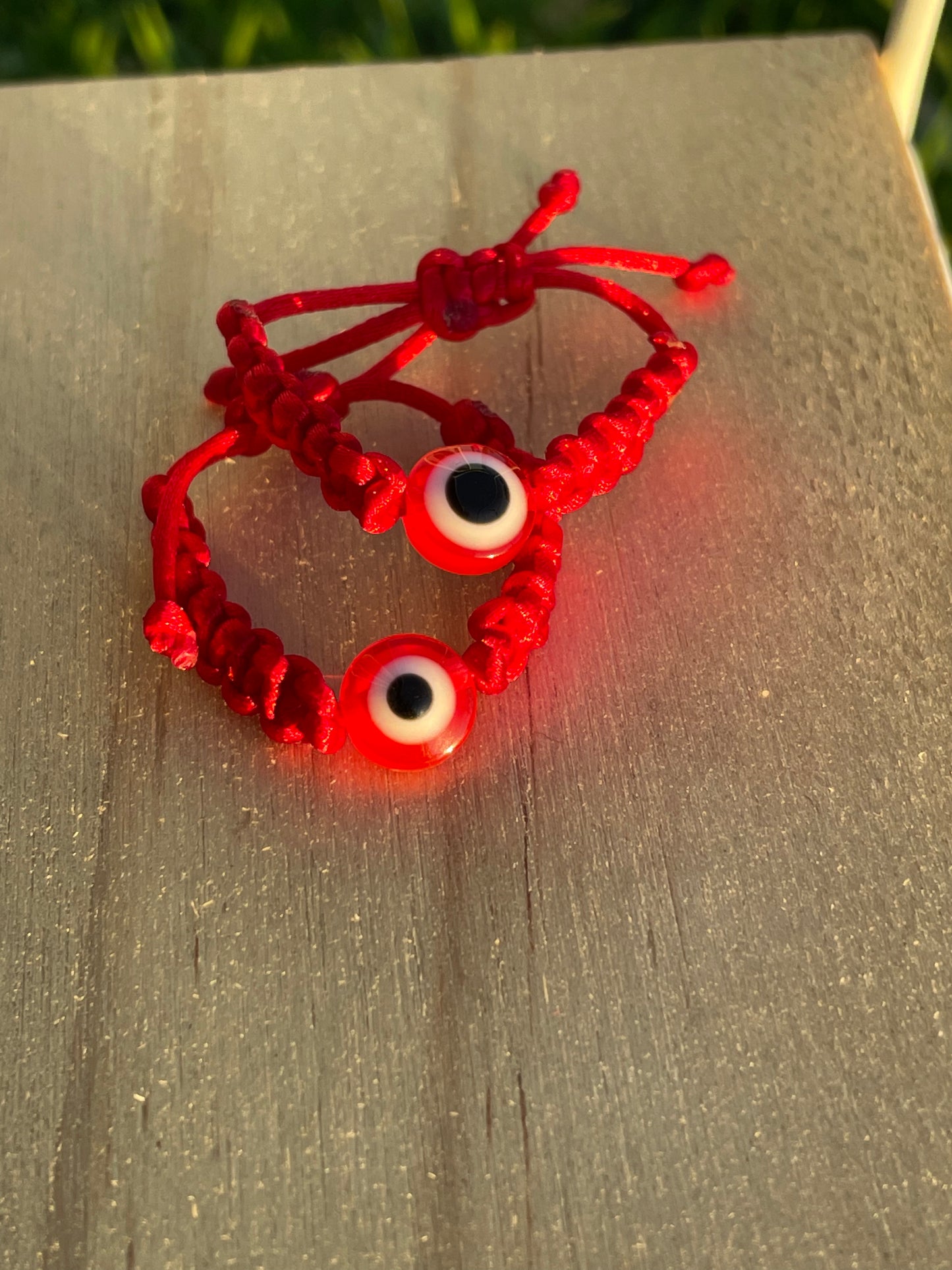 Red Evil Eye Rope Ring