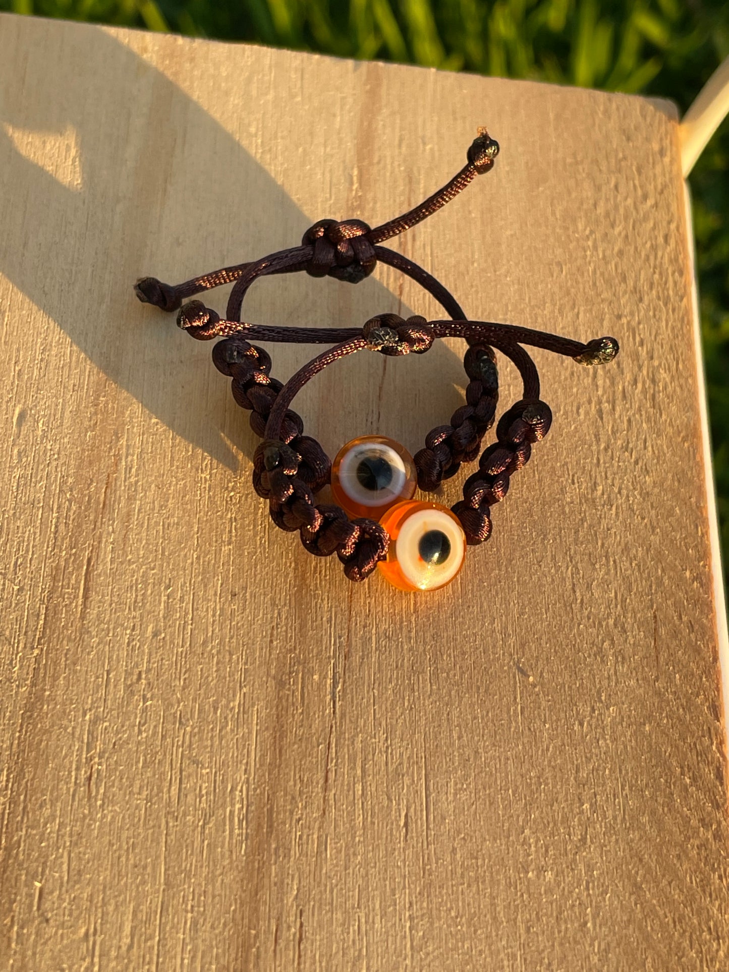 Brown Evil Eye Rope Ring