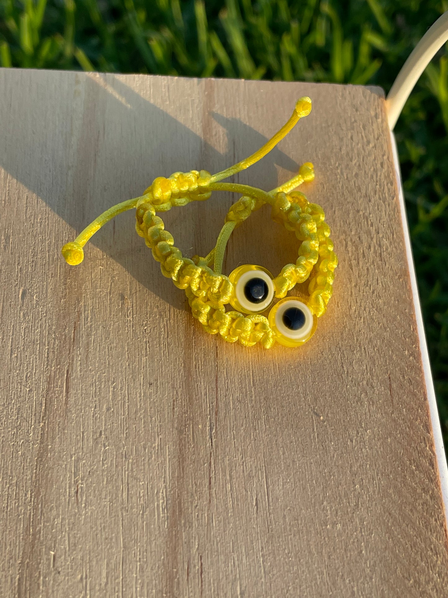 Yellow Evil Eye Rope Ring