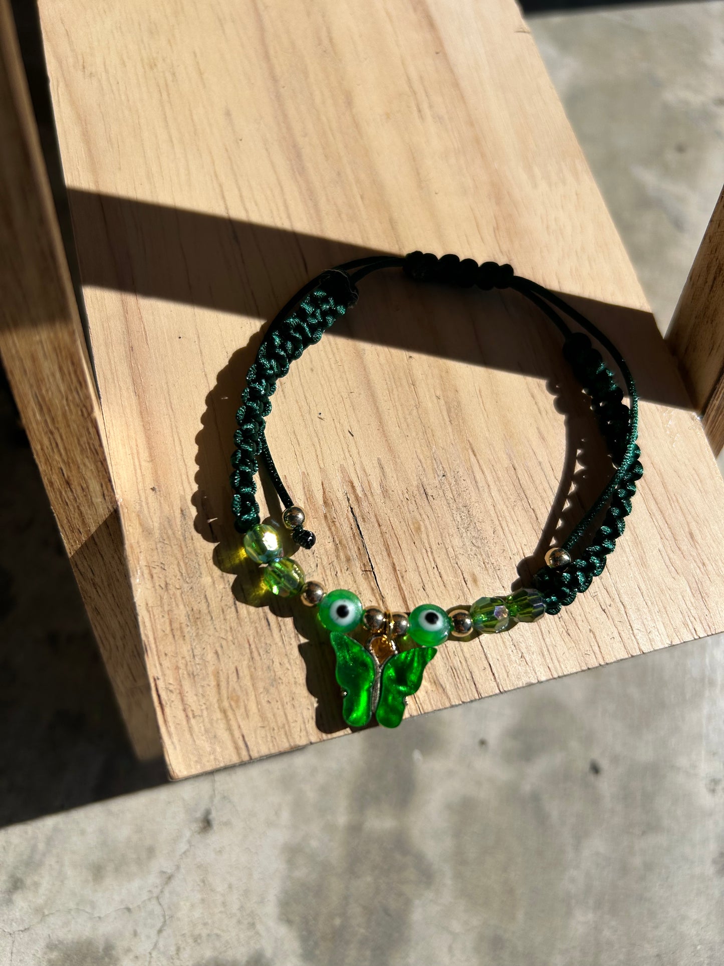 Dark Green W/ Forest band Butterfly Bracelet