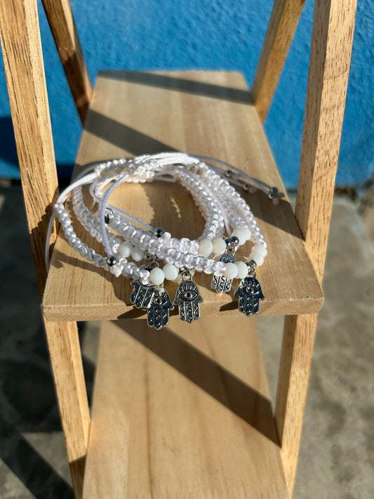 White Hamsa Bracelet