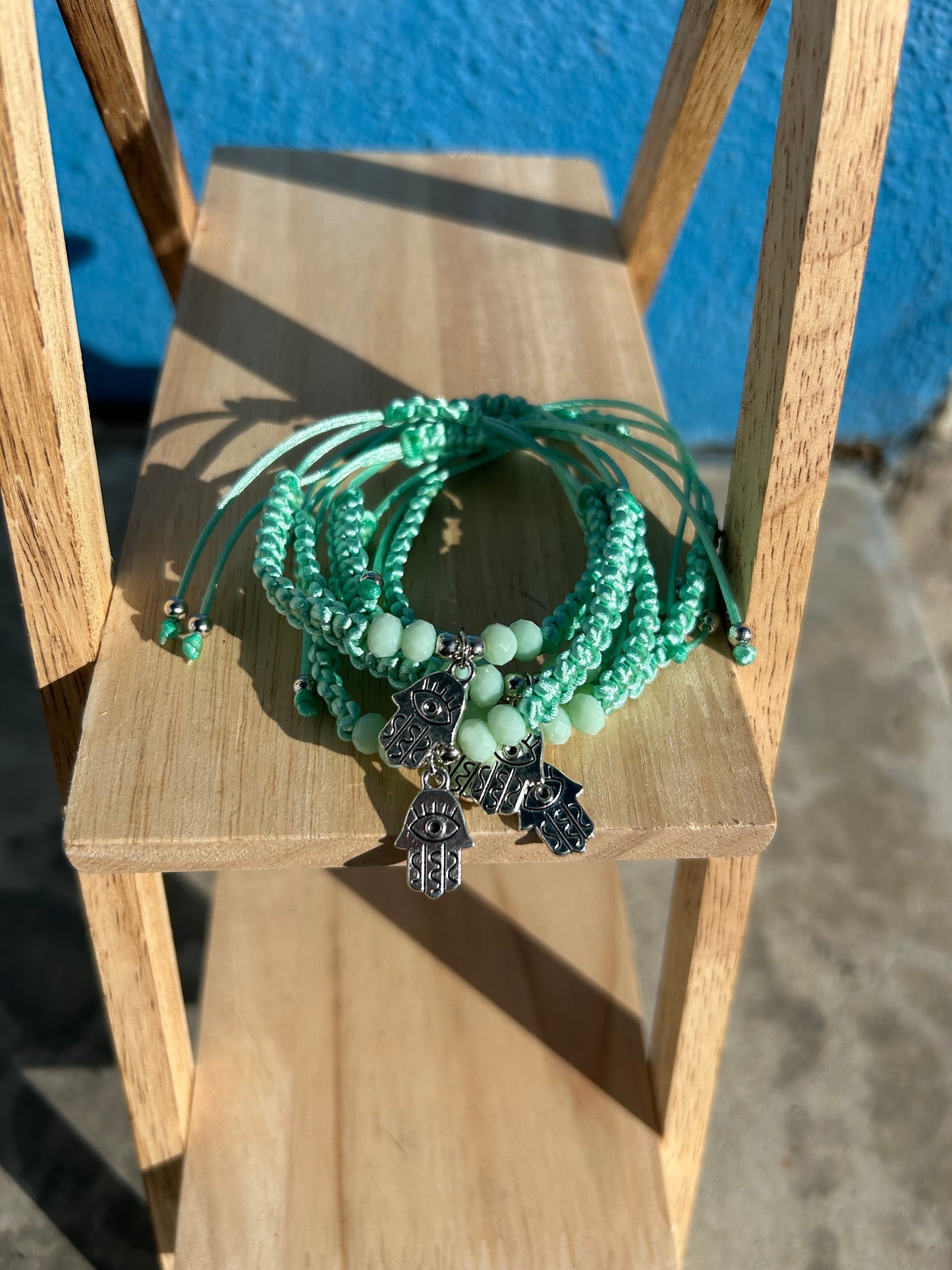 Teal Hamsa Bracelet
