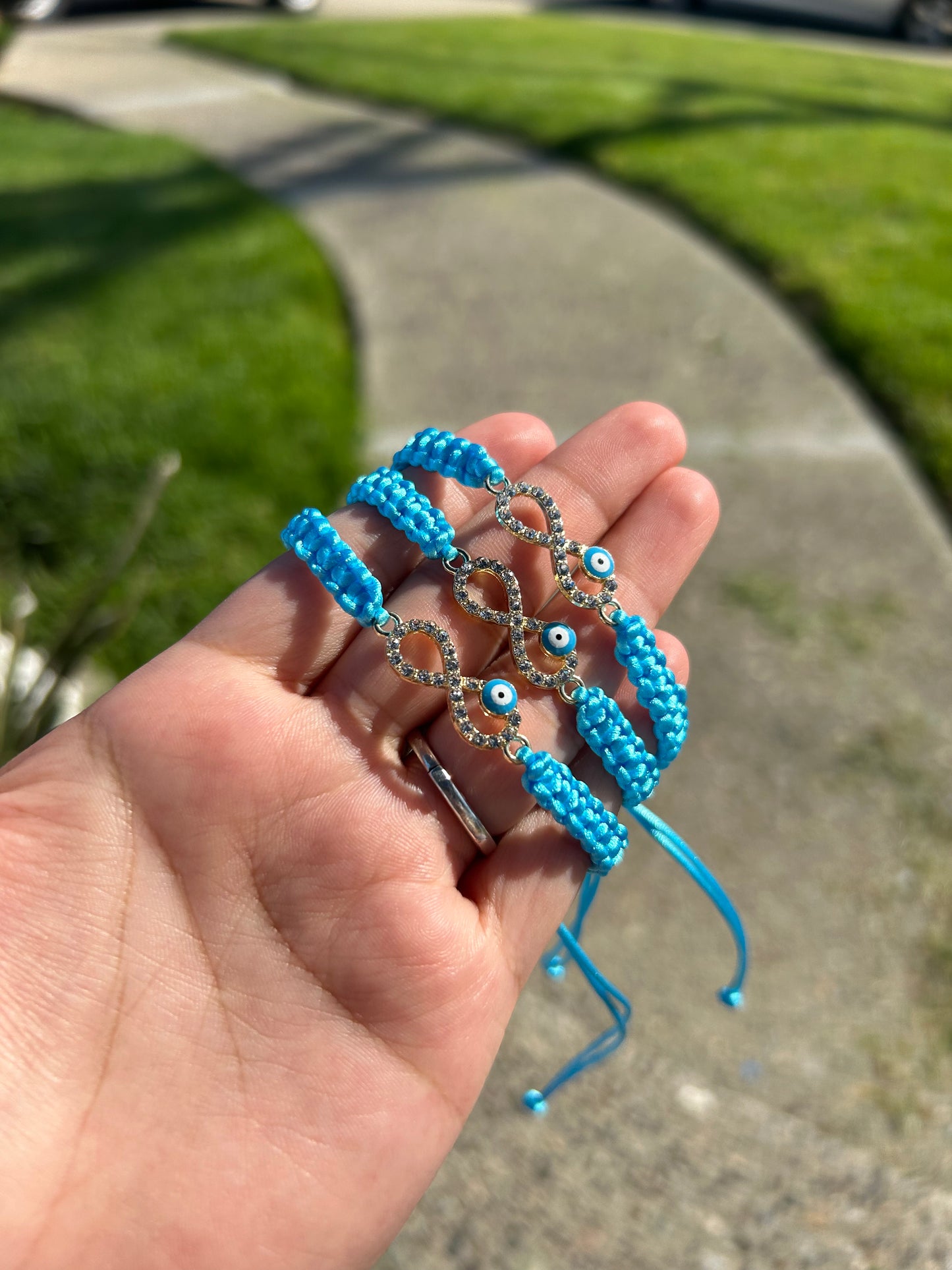 Light Blue Infinity Evil Eye Bracelet