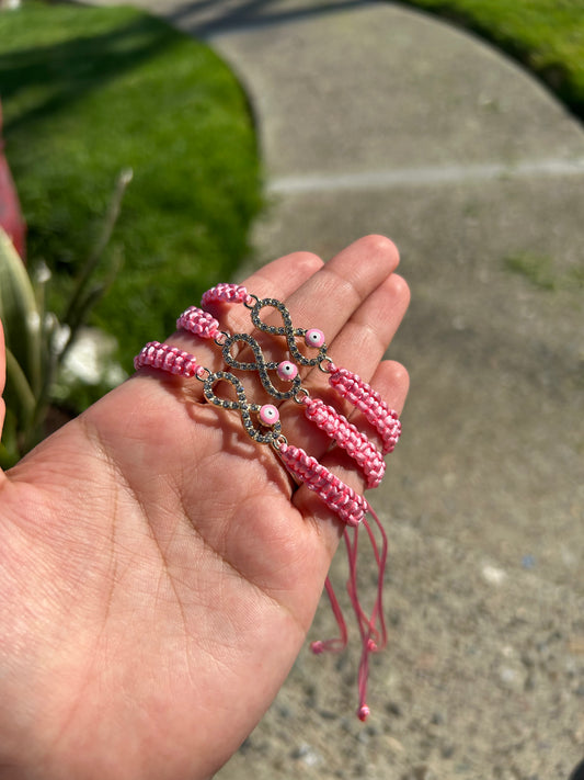 Pink Infinity Evil Eye Bracelet