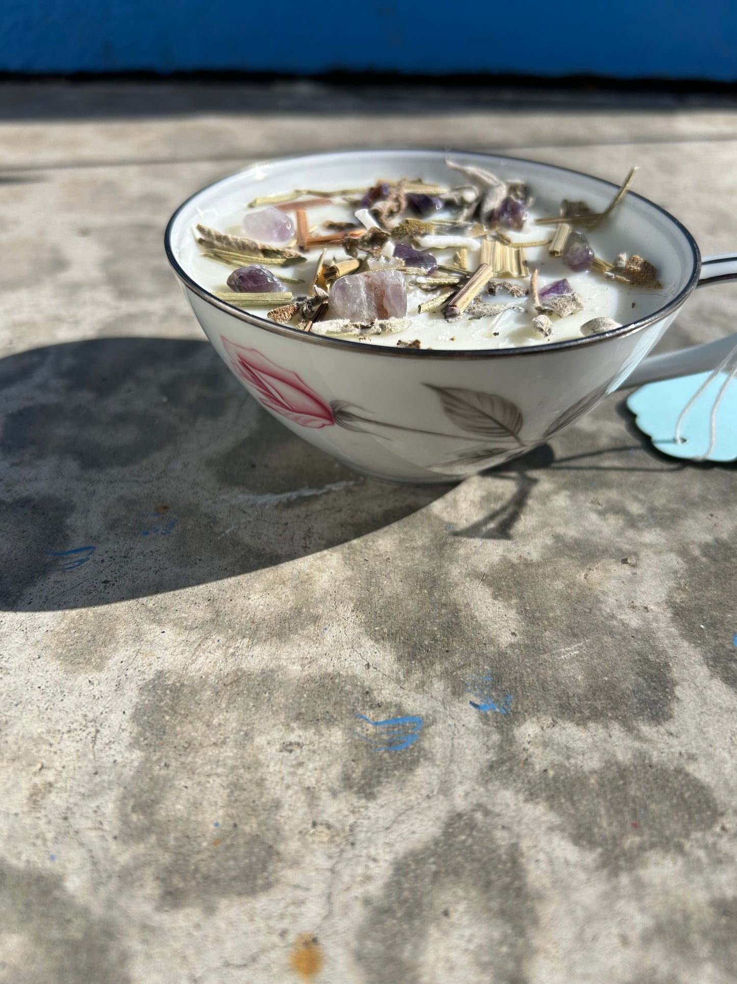 Clear Decisions Tea Cup Crystal Candle