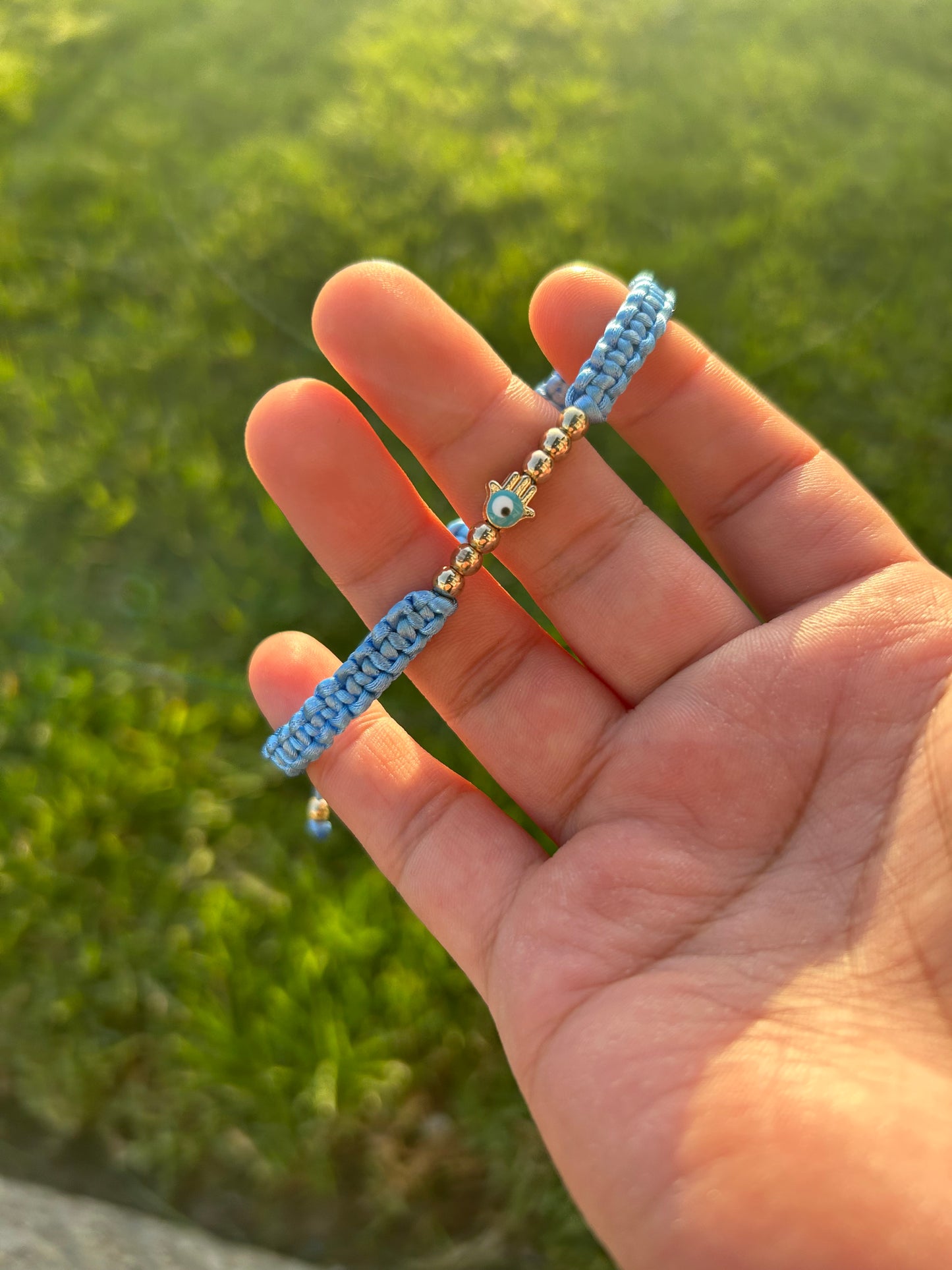 Hamsa Baby Blue Bracelet