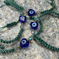 Sage Green Heart Evil Eye Bracelet