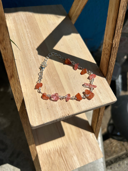 Strawberry Quartz Charm Bracelet