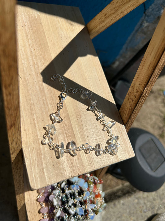 Clear Quartz Charm Bracelet