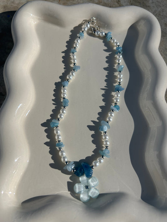 Hawaiin Blue Agate Necklace
