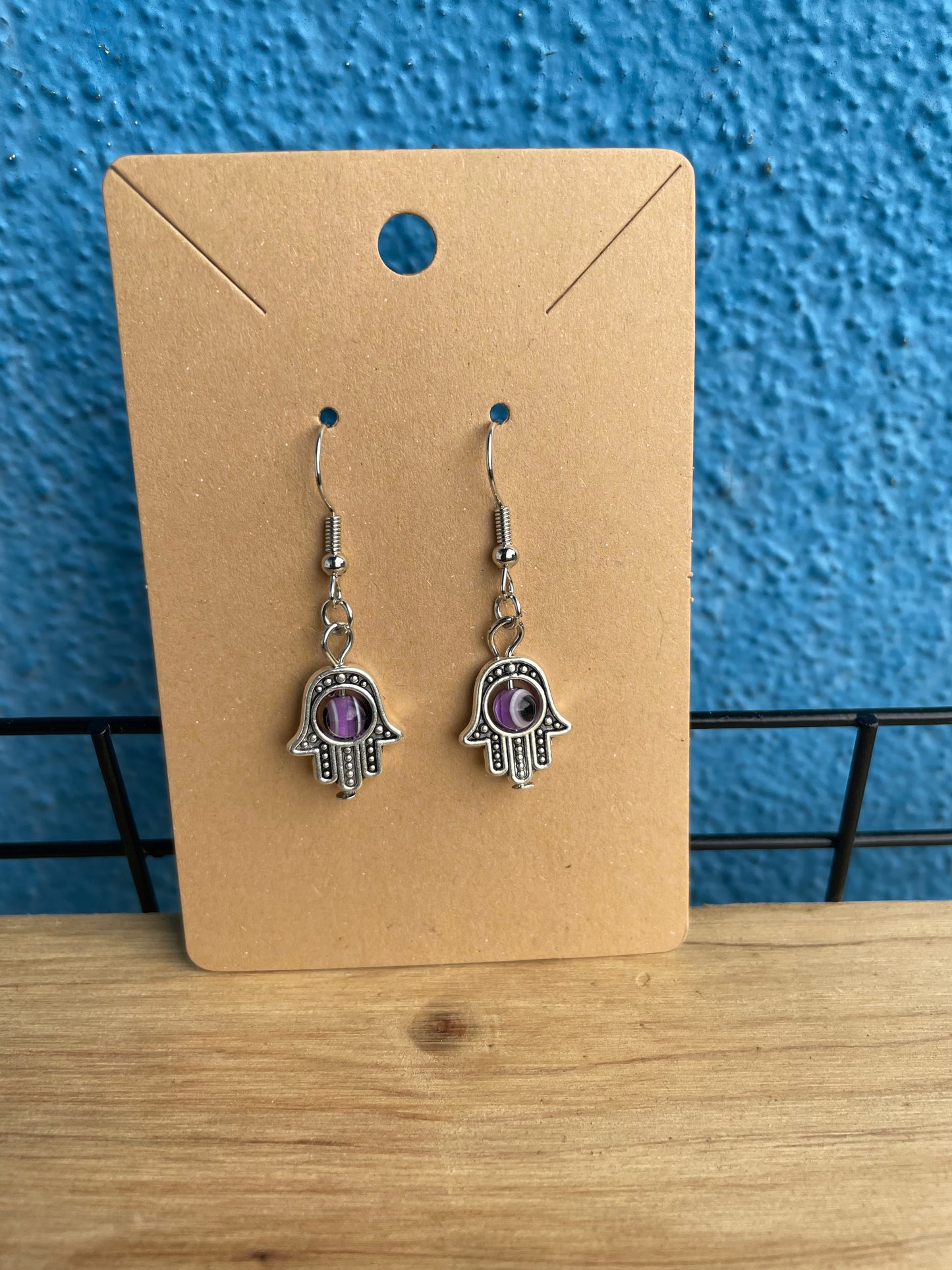 Purple Evil Eye Earrings