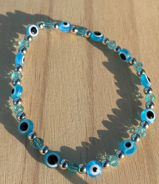 Light Blue Evil Eye Bracelet