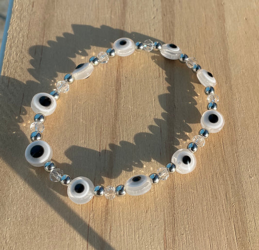 Clear Evil Eye Bracelet (Large Eyes)