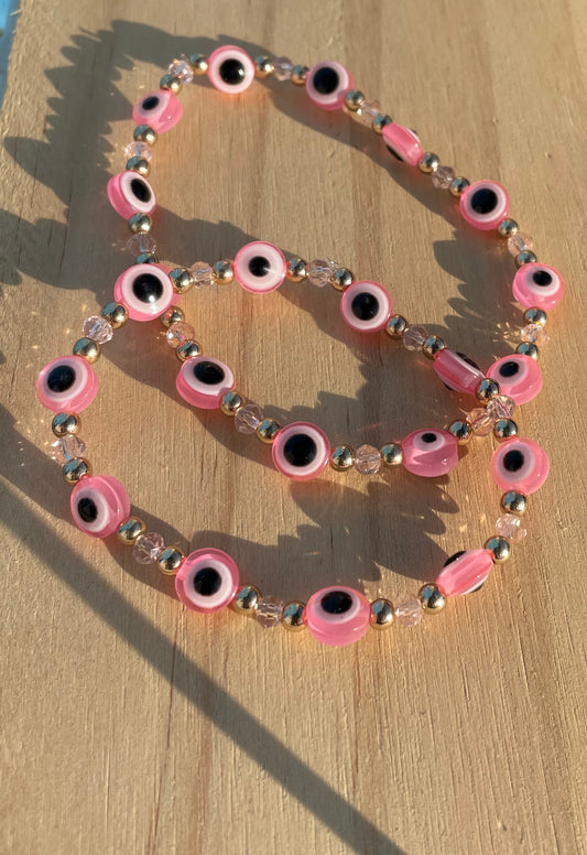 Pink Evil Eye Bracelet (Large Eye)