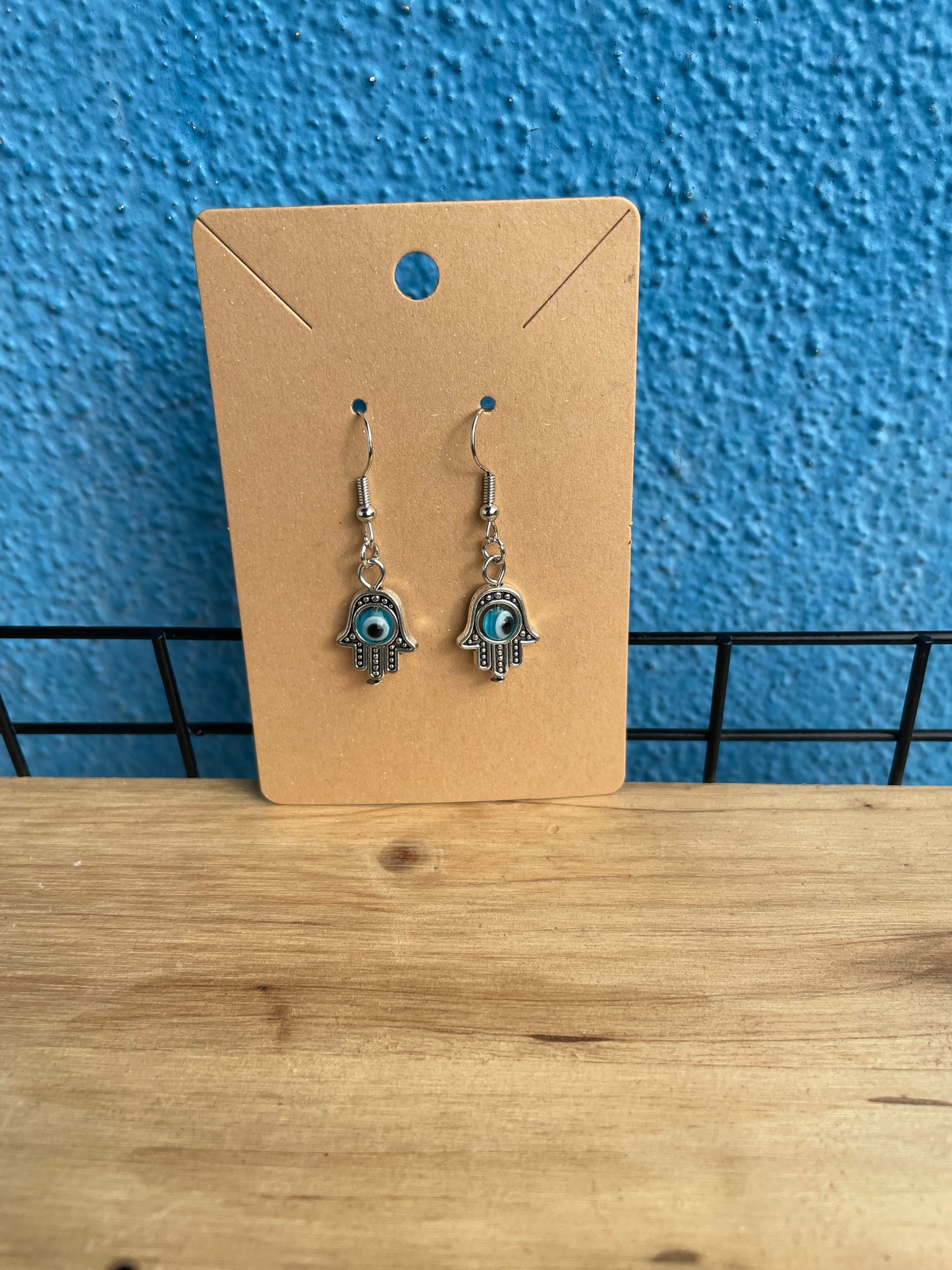 Light Blue Evil Eye Earrings