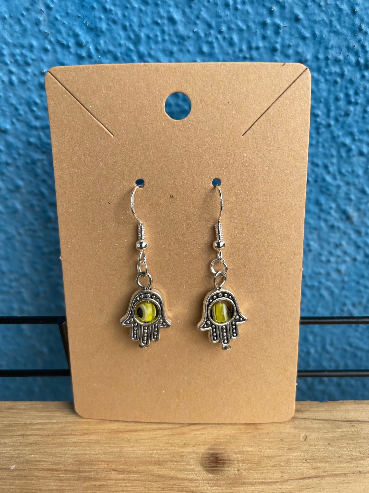 Yellow Evil Eye Earrings