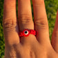 Red Evil Eye Rope Ring