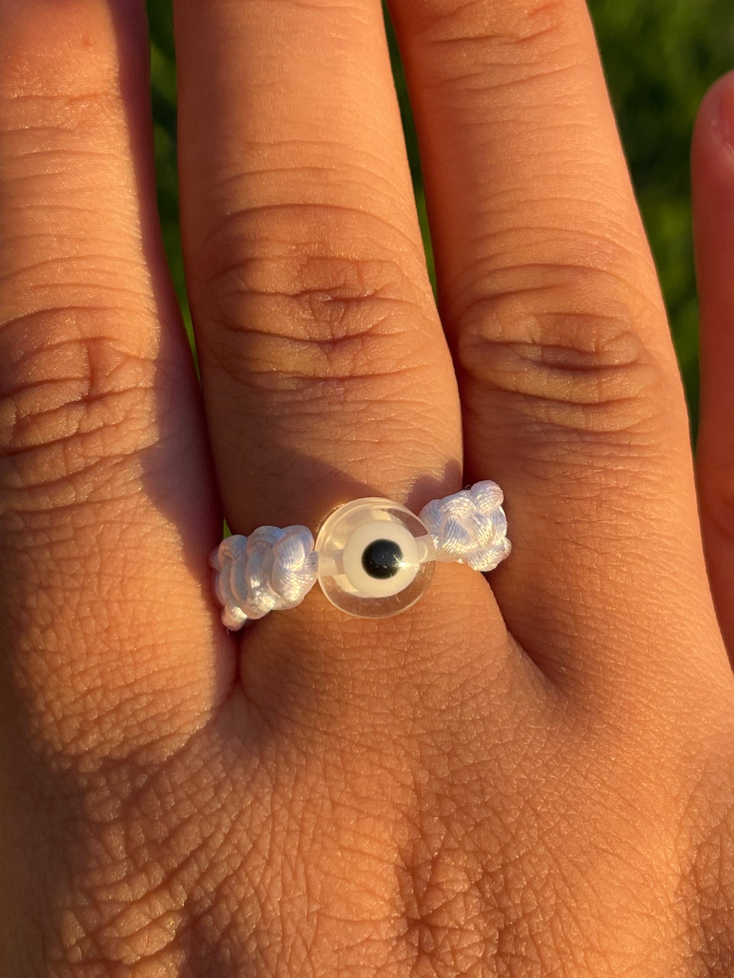 Clear Evil Eye Rope Ring