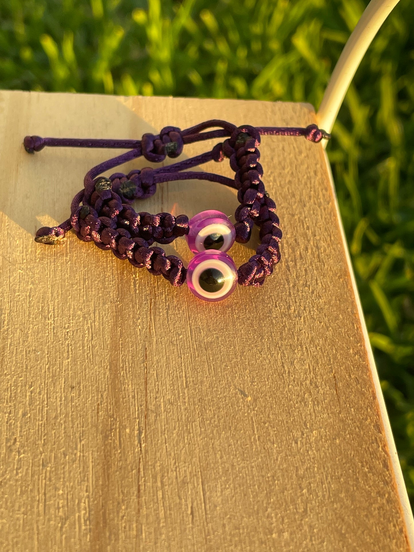 Purple Evil Eye Rope Ring