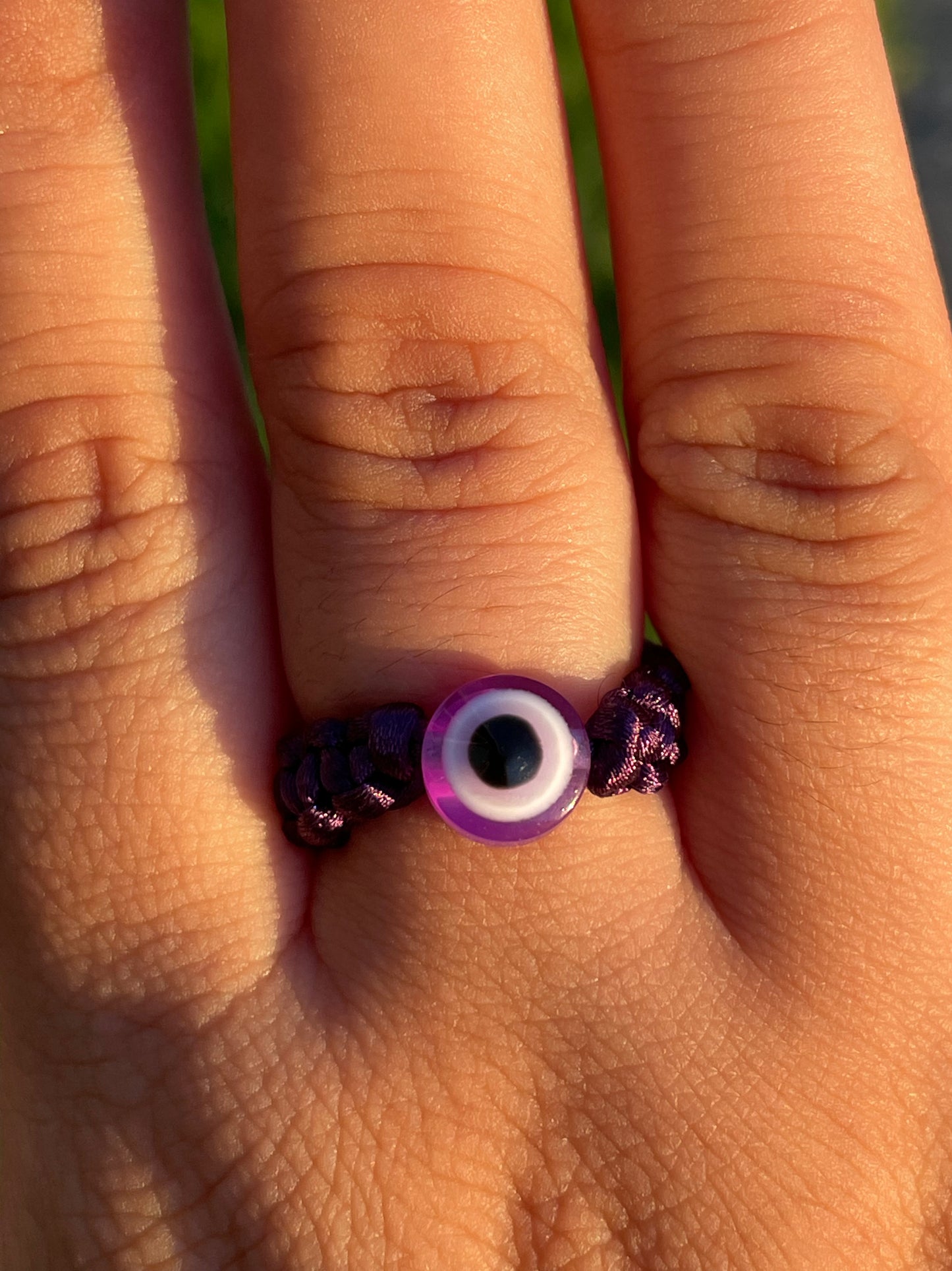 Purple Evil Eye Rope Ring