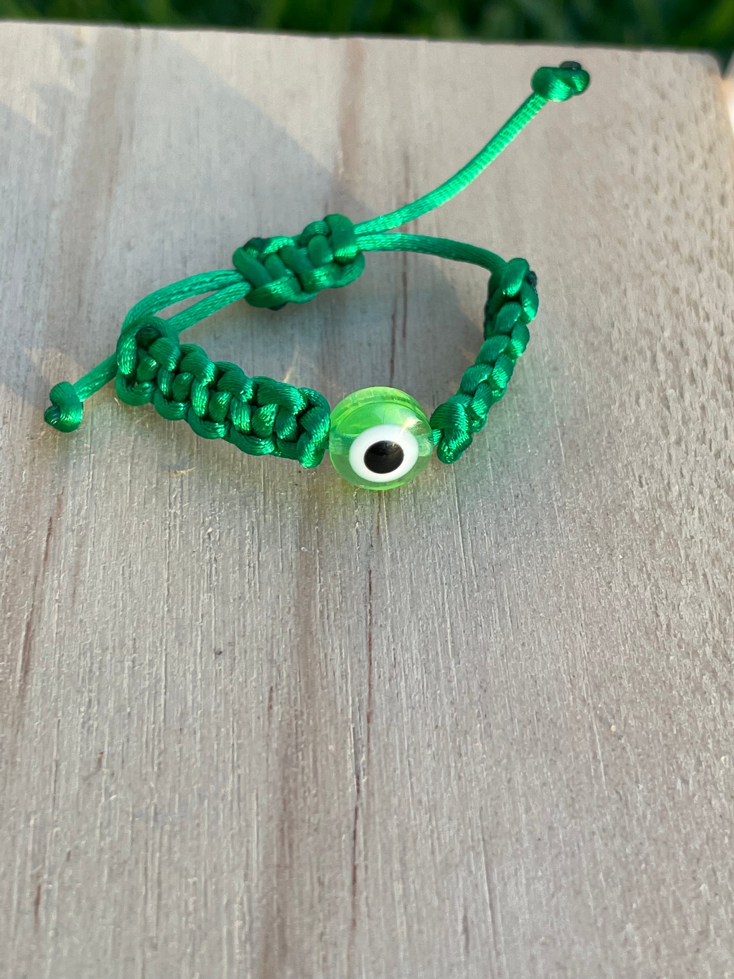 Light Green Evil Eye Rope Ring