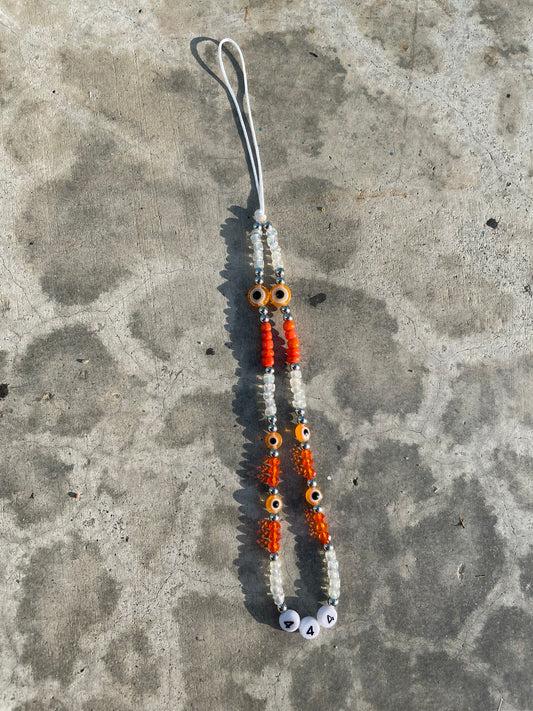 Orange Angel Number Phone Charm