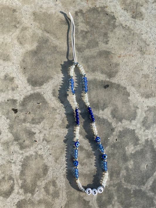 Dark Blue Angel Number Phone Charm