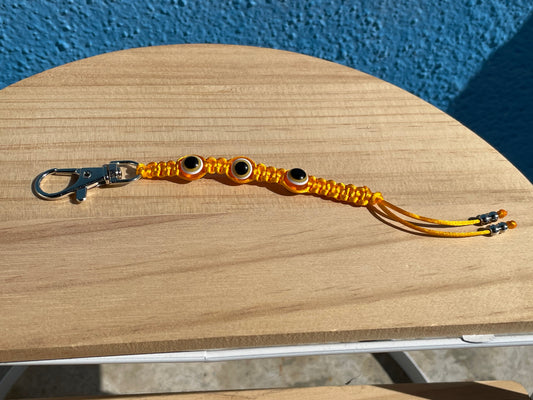 Mustard Yellow Evil Eye Keychain