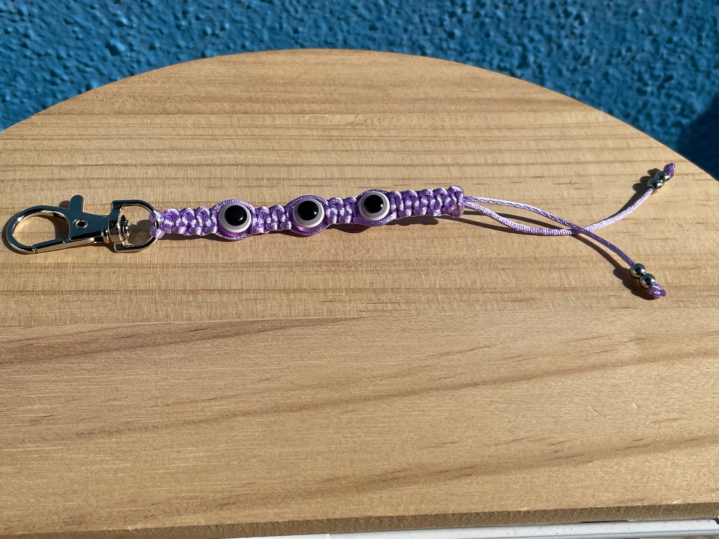 Lavender Purple Evil Eye Keychain