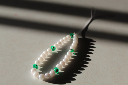 Dark Green Pearl Phone Charm